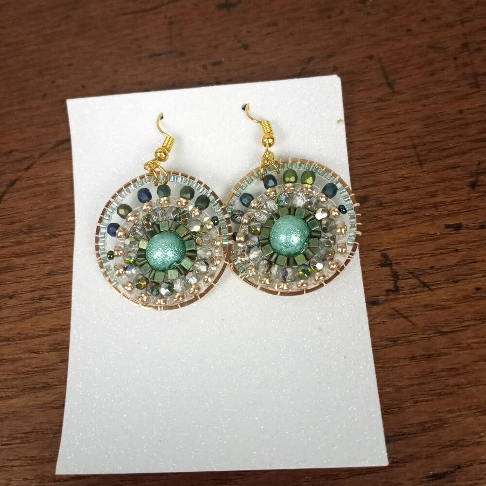 HANDMADE Crystal Moon Earrings
